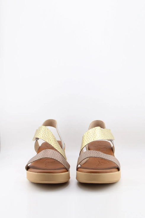 Oh My Sandals Textured Crisscross Strap Platform Sandals